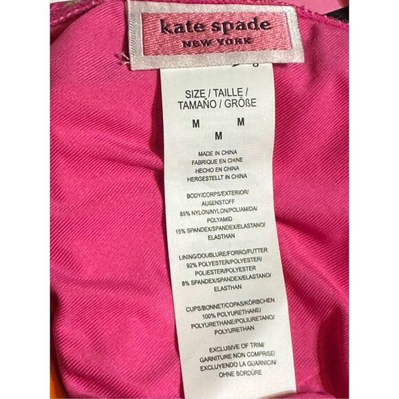Kate Spade NWT size M pink flash bikini swim top - Picture 8 of 8